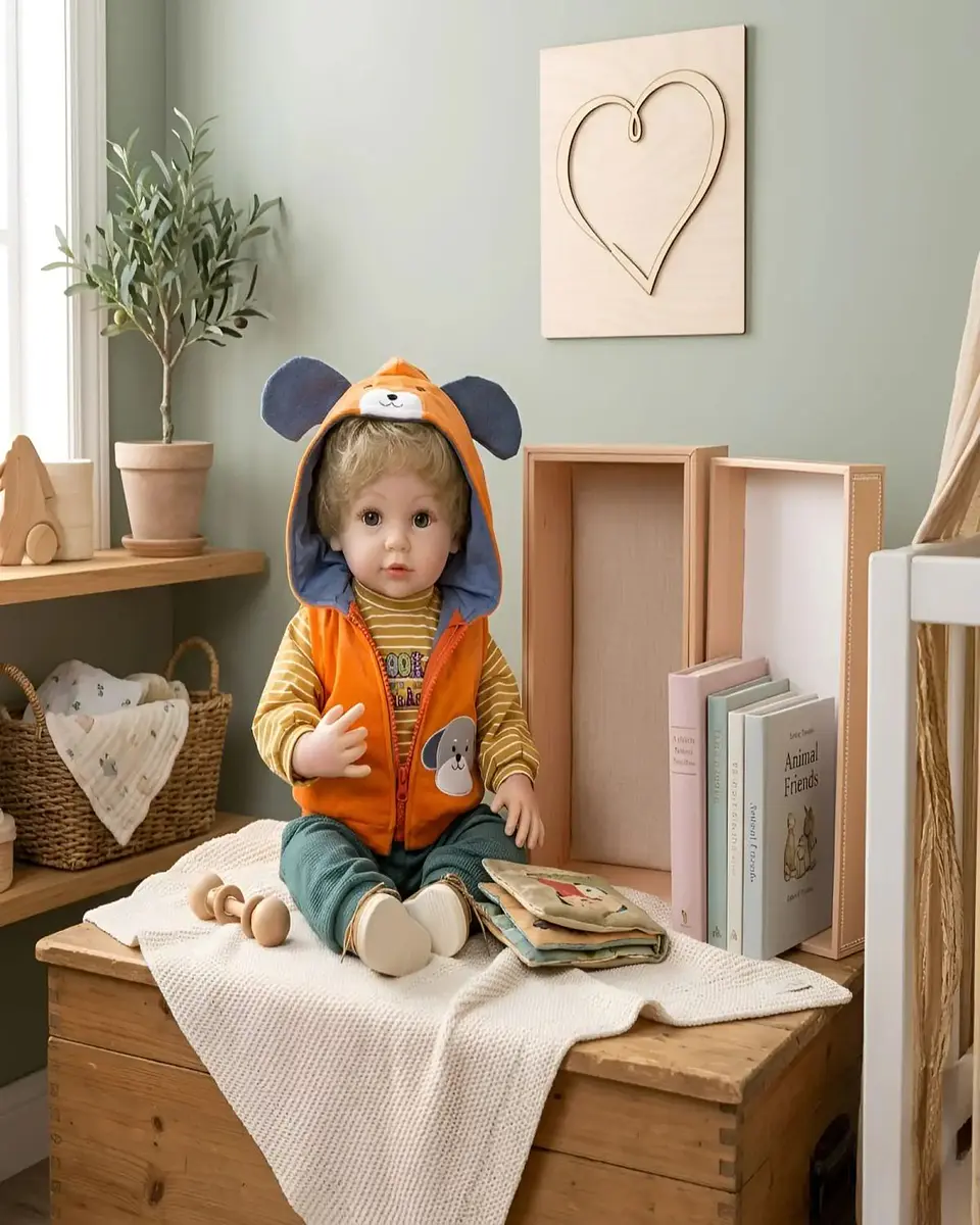Bebé Reborn Muñeco Realista con Accesorios y Ropa de Tela Suave 55 cm 1