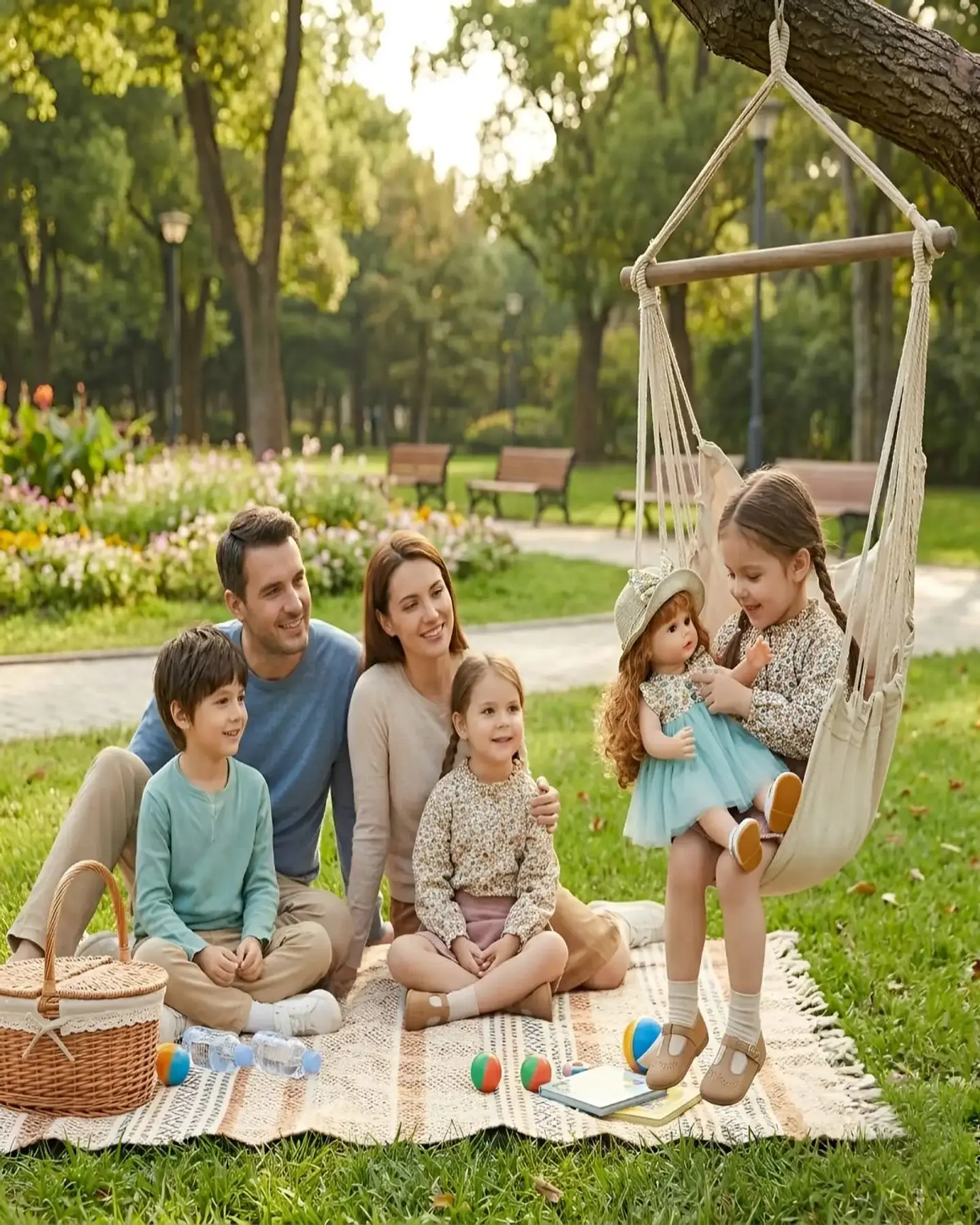 Muñeca Baby Realista 55cm - Vestido Floral y Sombrero 4