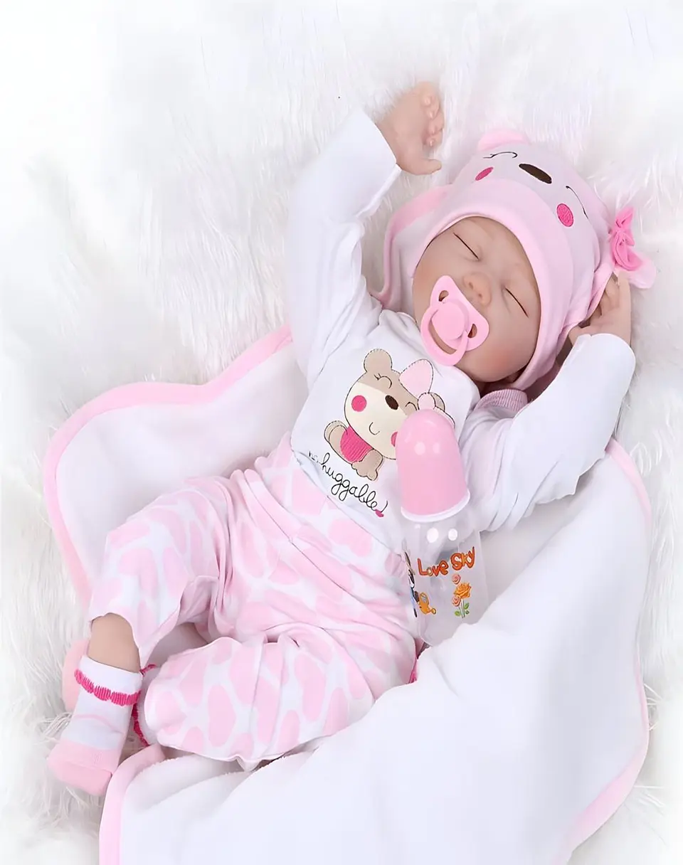 MUÑECA REBORN REALISTA TIOZONEY OJOS CERRADOS 7n6 3