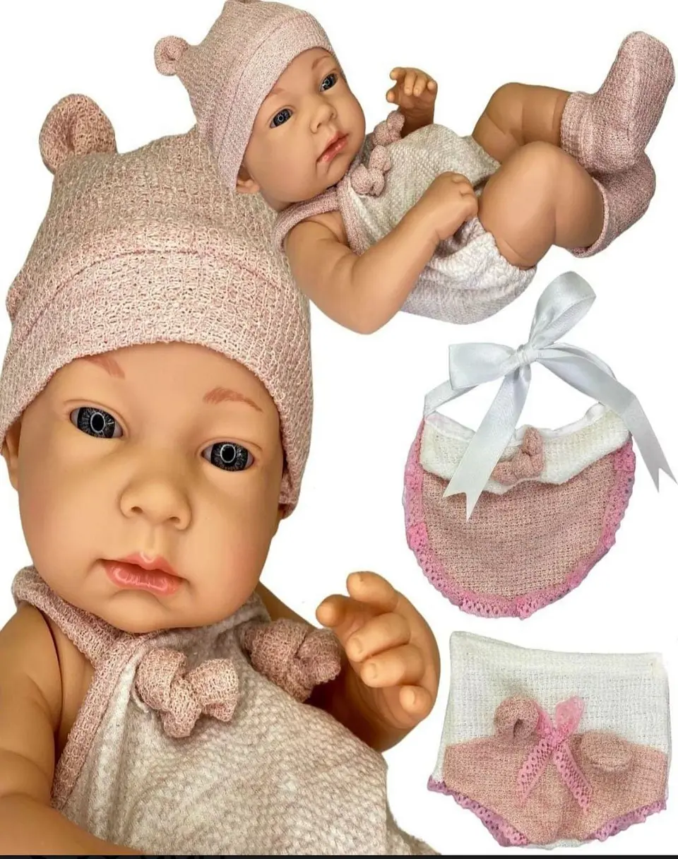 BEBE MUÑECA REALISTA DE SILICONA NIÑA ROSA 7n9 2