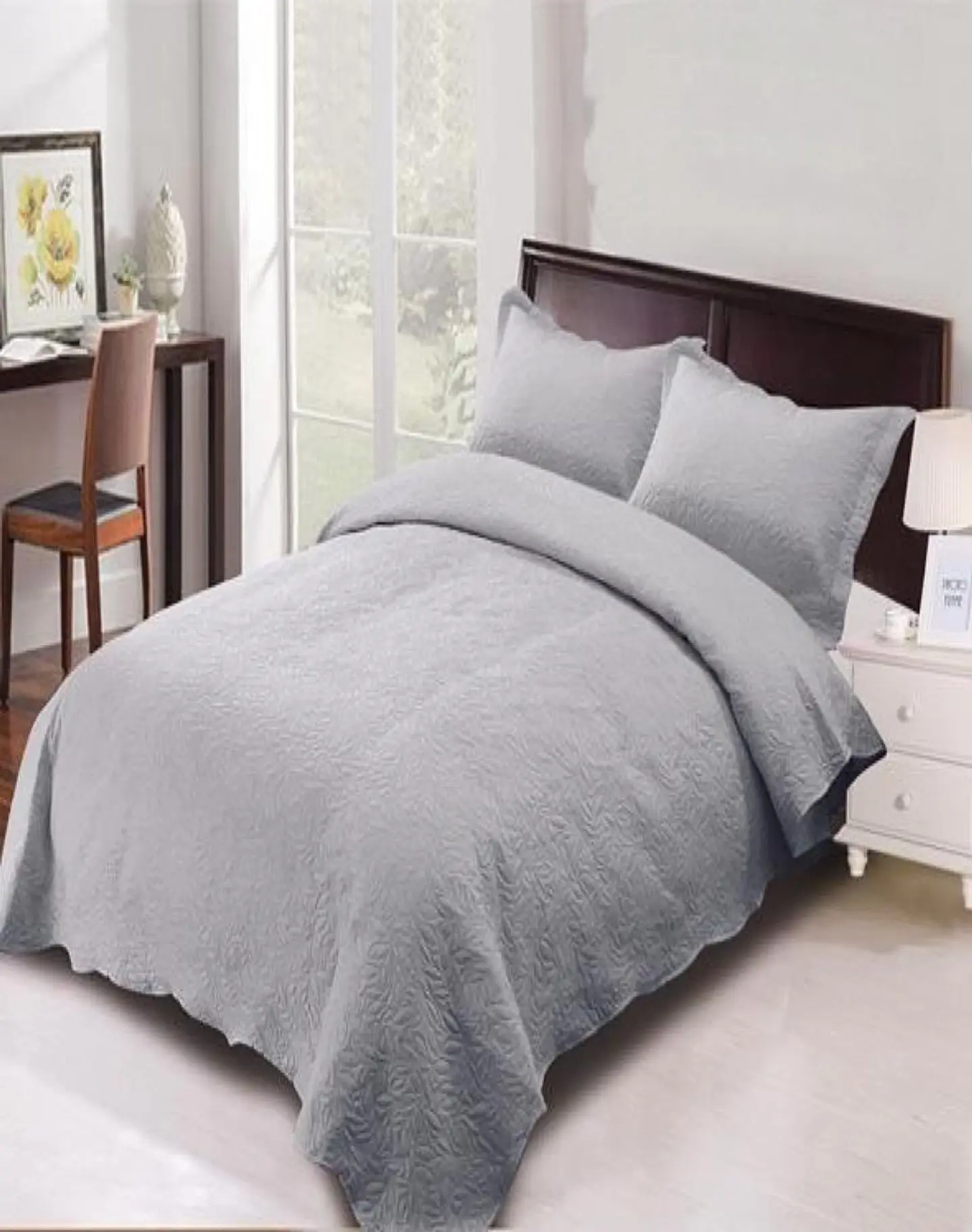 Cubrecama Quilt 2 Plazas+2 Fundas Verano Unicolor 13n03 3