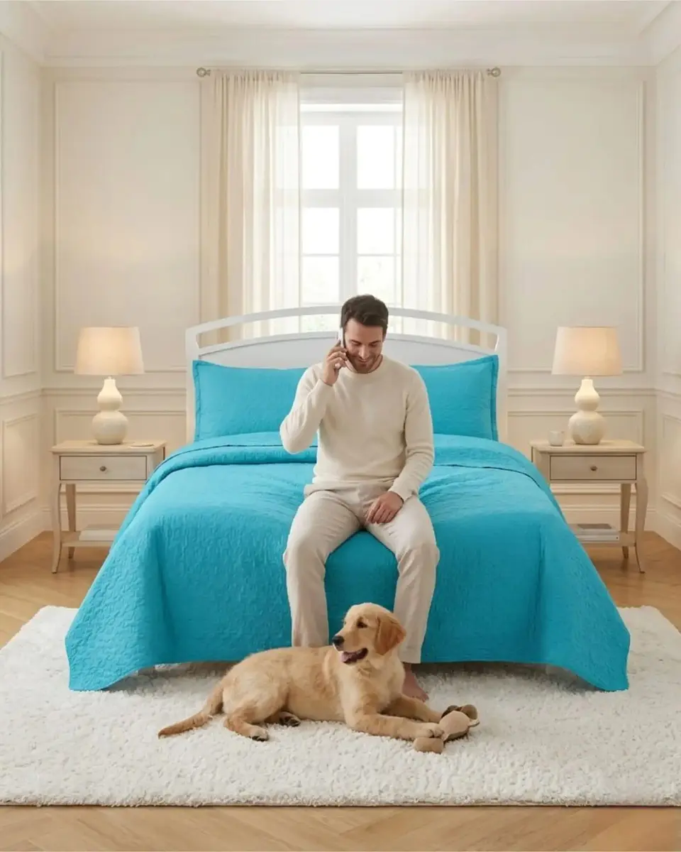 Cubrecama Quilt Verano King Delgado Texturizado Set Con Fundas 5