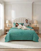 Cubrecama Quilt Verano King Bordado Floral Set Colcha Delgado - Miniatura 3