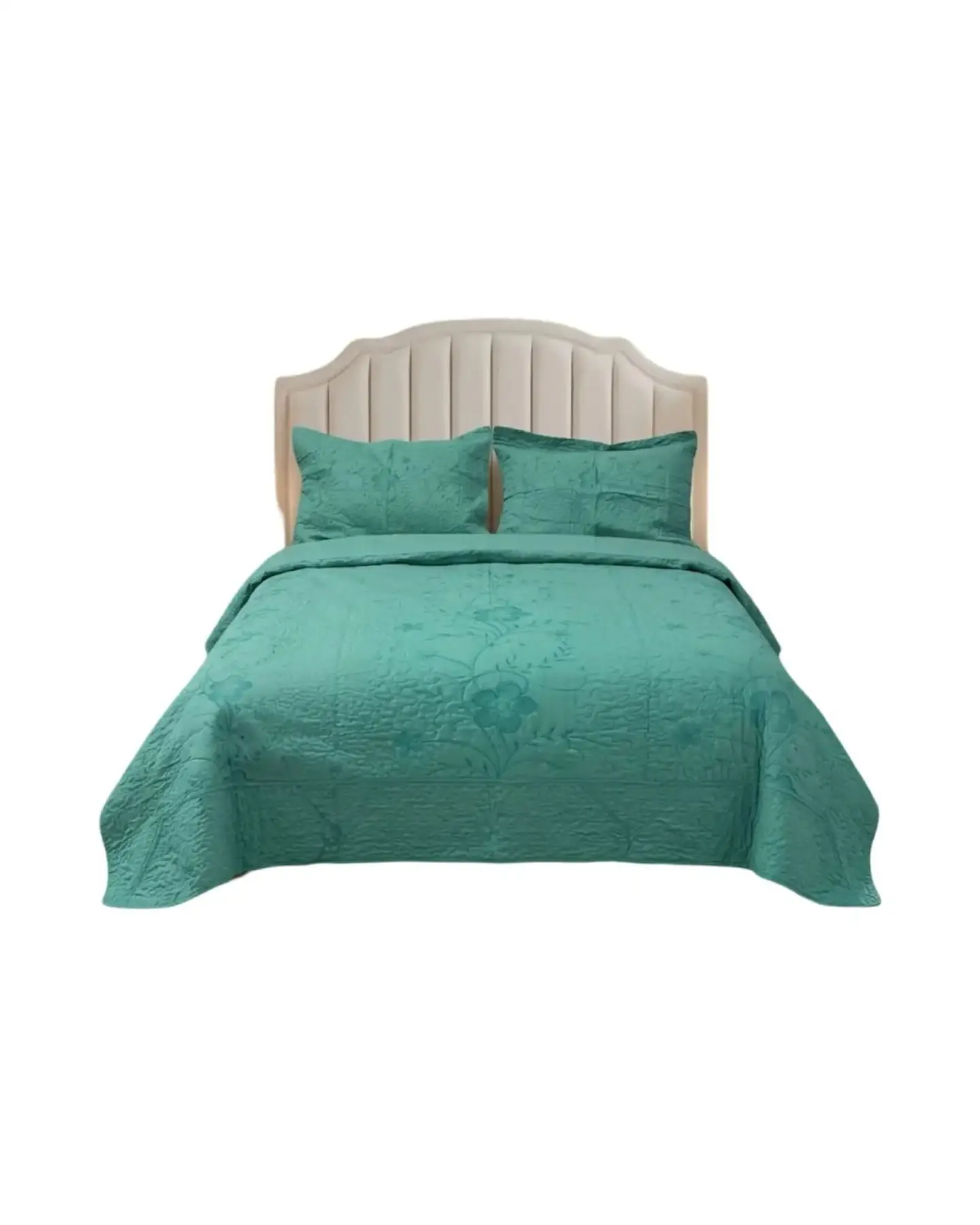Cubrecama Quilt Verano King Bordado Floral Set Colcha Delgado 6