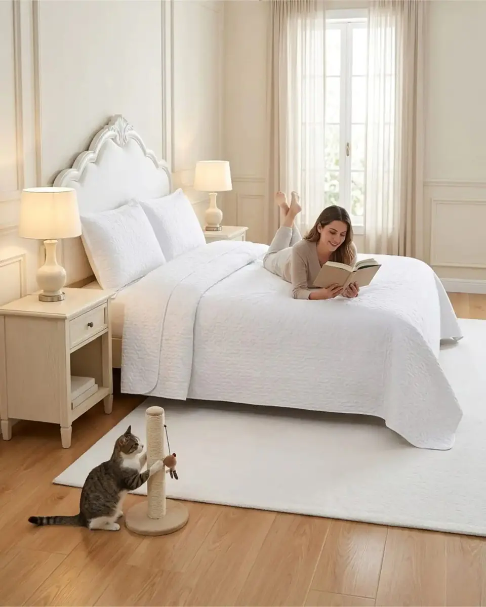 Cubrecama Quilt Verano 2 Plazas Delgado Texturizado Set Con Fundas 3