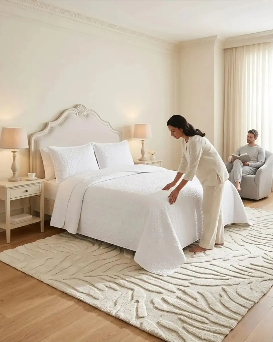 Cubrecama Quilt Verano 2 Plazas Delgado Texturizado Set Con Fundas 5