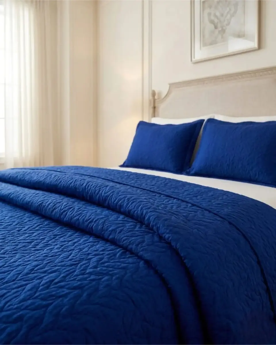 Cubrecama Quilt Verano 2 Plazas Delgado Texturizado Set Con Fundas 1