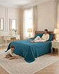 Cubrecama Quilt Verano 2 Plazas Bordado Floral Set Colcha Delgado - Miniatura 3