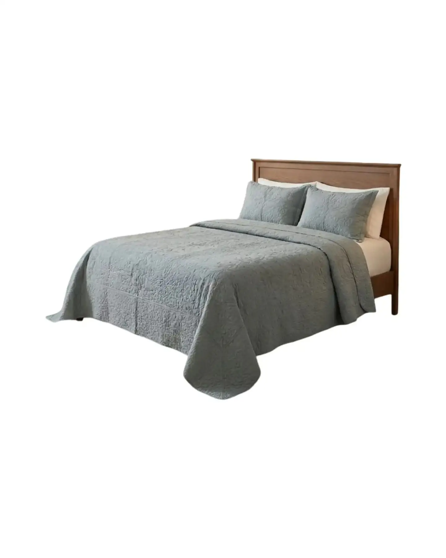 Cubrecama Quilt Verano 2 Plazas Bordado Floral Set Colcha Delgado 6