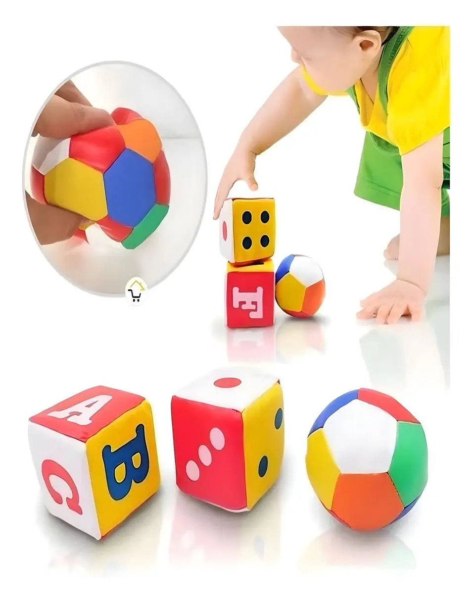 Juguete didáctico Pelota y Dados de Esponja 3 pcs 28n3 4