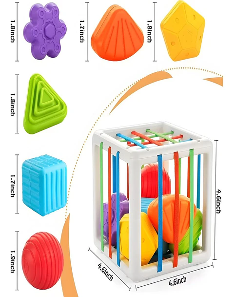 Juguete Didactico Cubo con Malla Sensorial Huanger 28n4