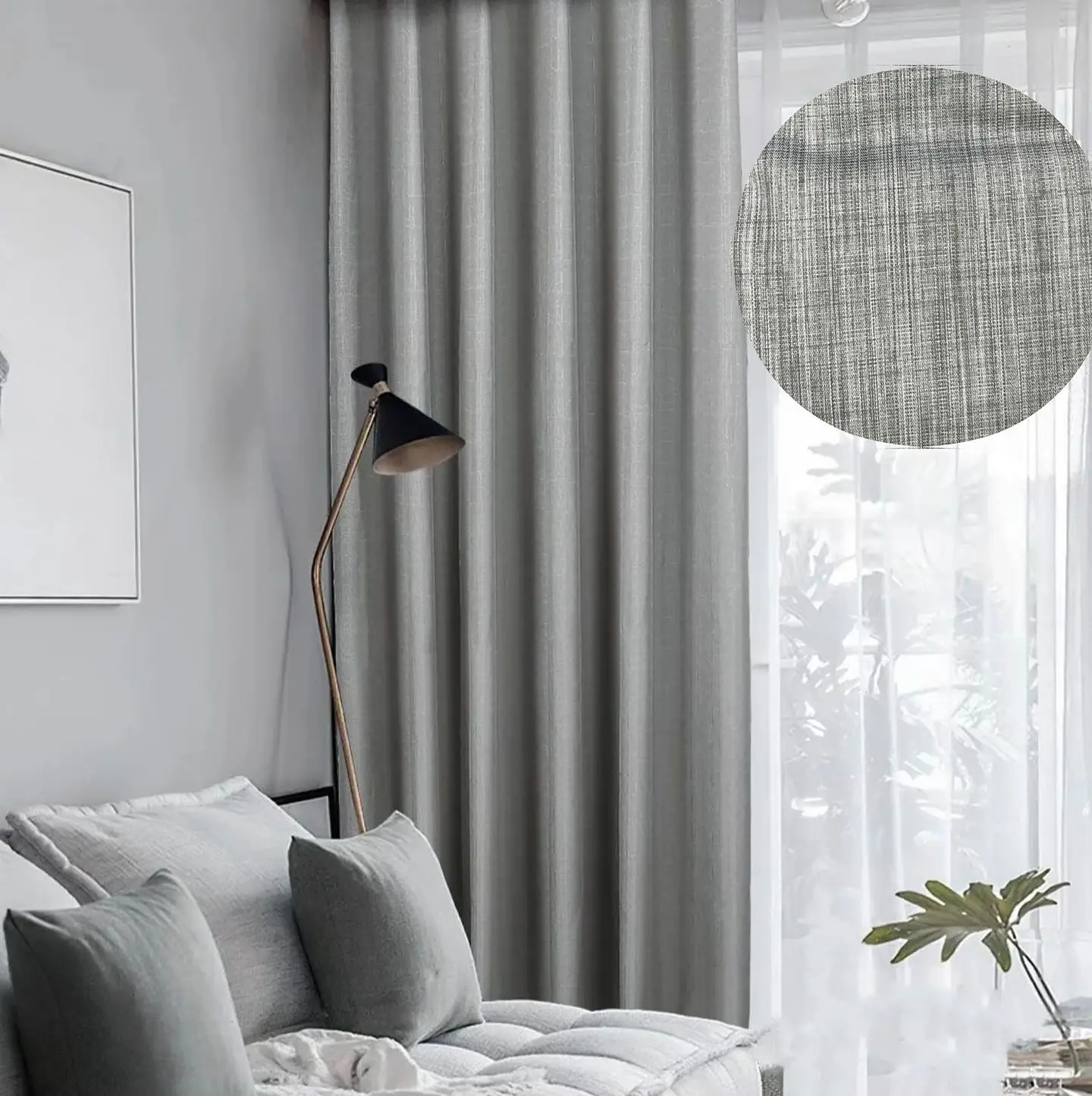 PACK DE CORTINA BLACKOUT MAS VISILLO 140X220 GRIS 1