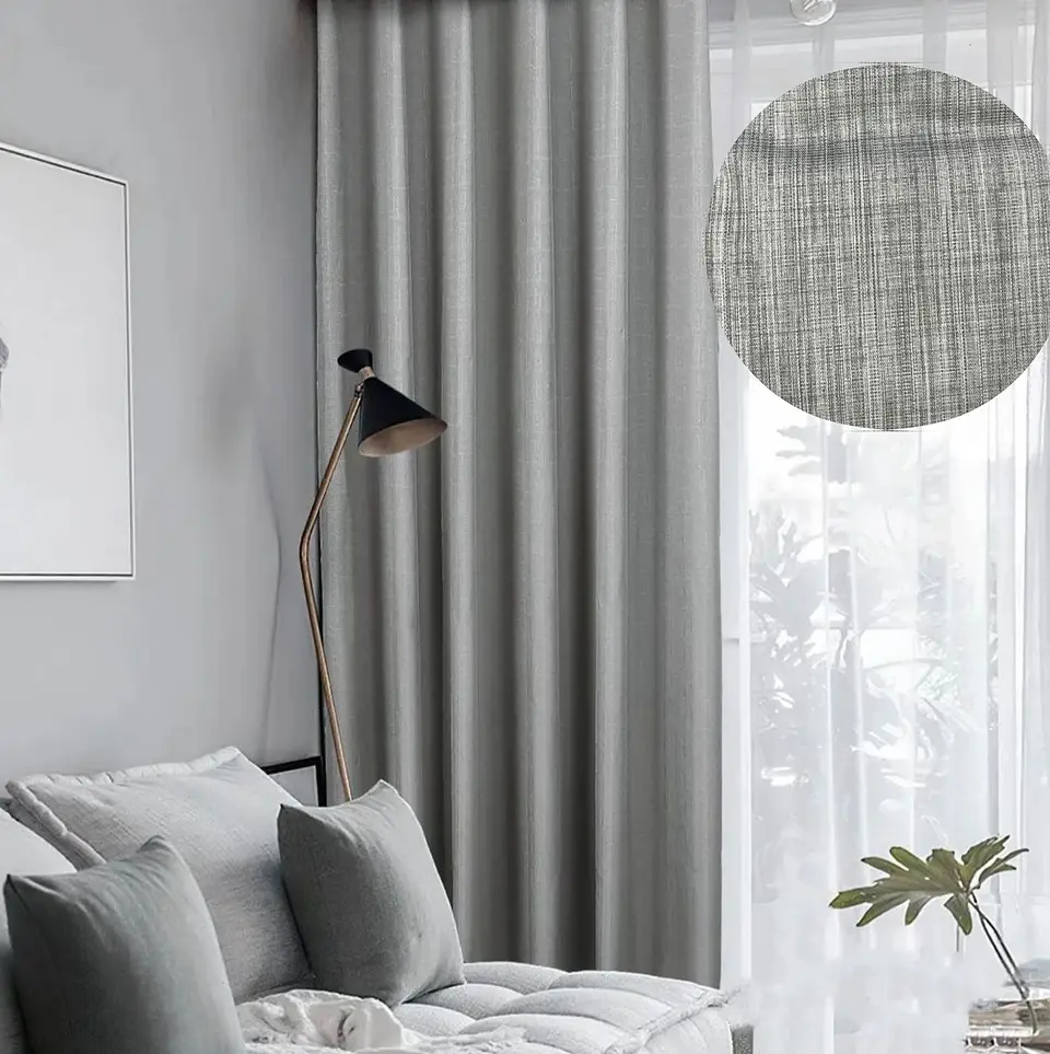 PACK DE CORTINA BLACKOUT MAS VISILLO 140X220 GRIS 1