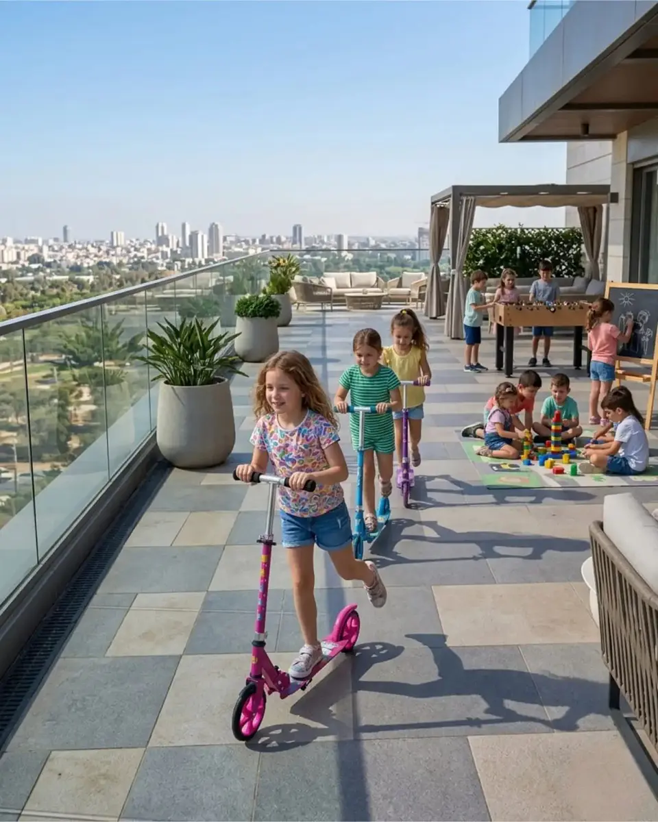 Scooter Infantil Ajustable y Plegable Con Pata De Apoyo Rosado 4