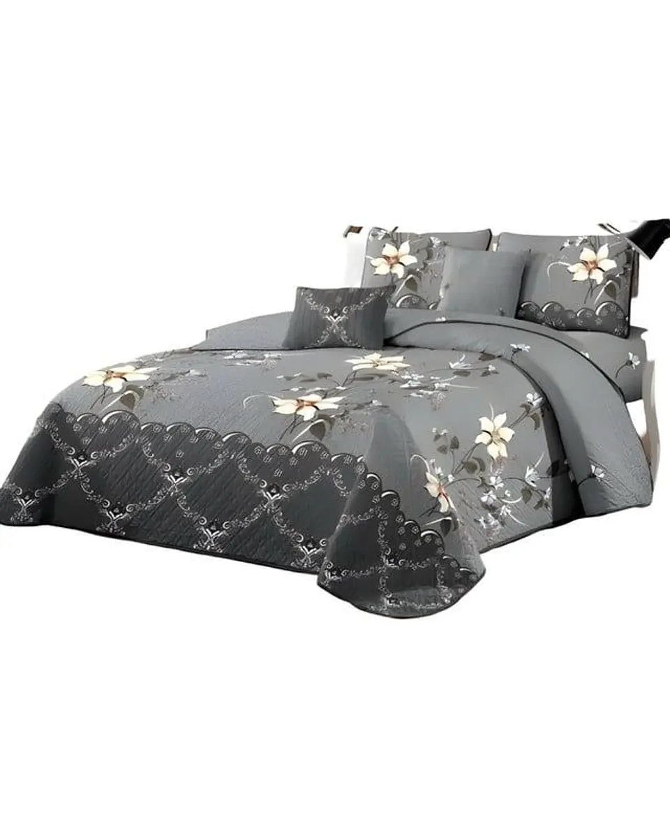 CUBRECAMA QUILT MAS JUEGO DE SABANAS 2 PLAZA 2