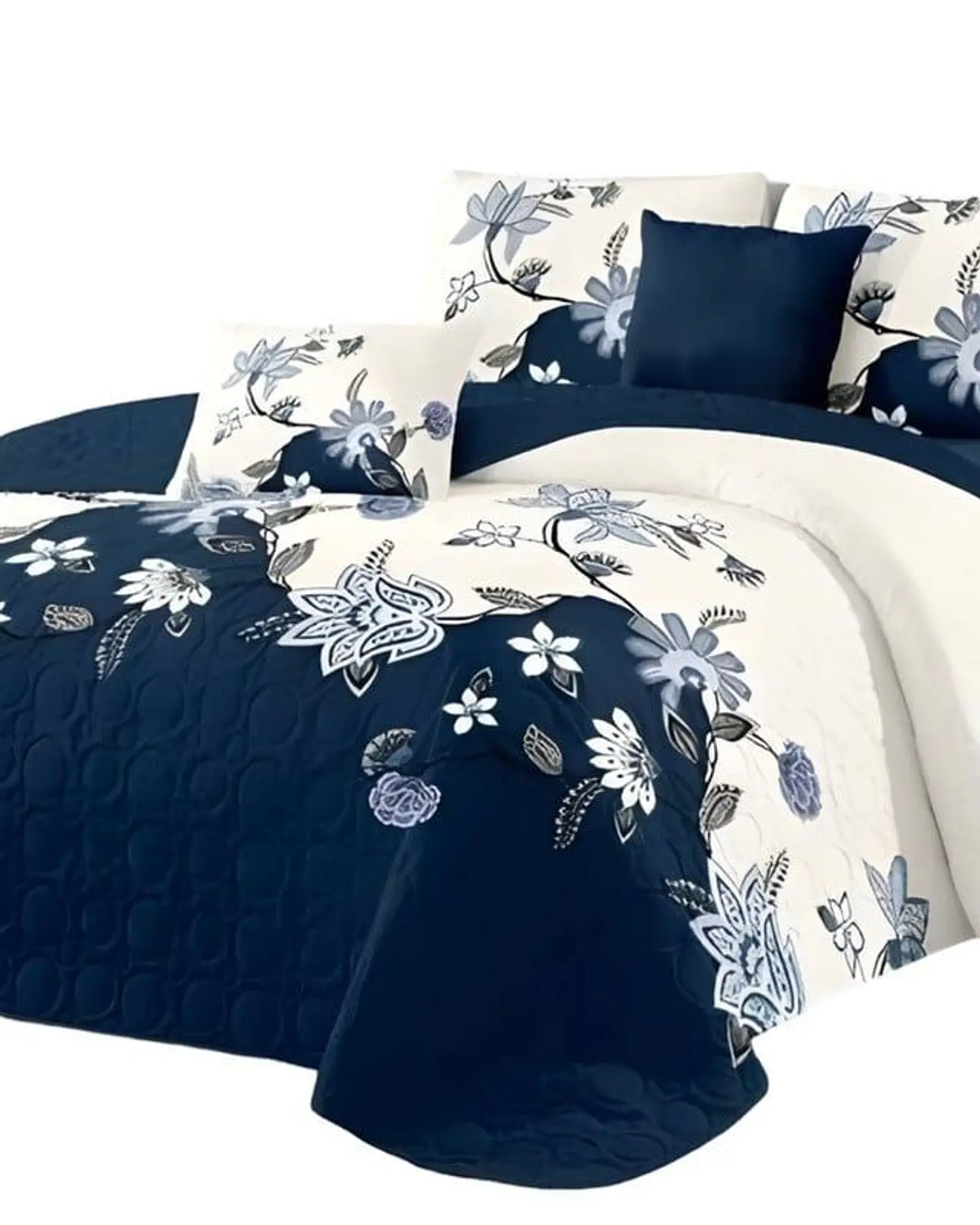 CUBRECAMA QUILT MAS JUEGO DE SABANAS KING 3