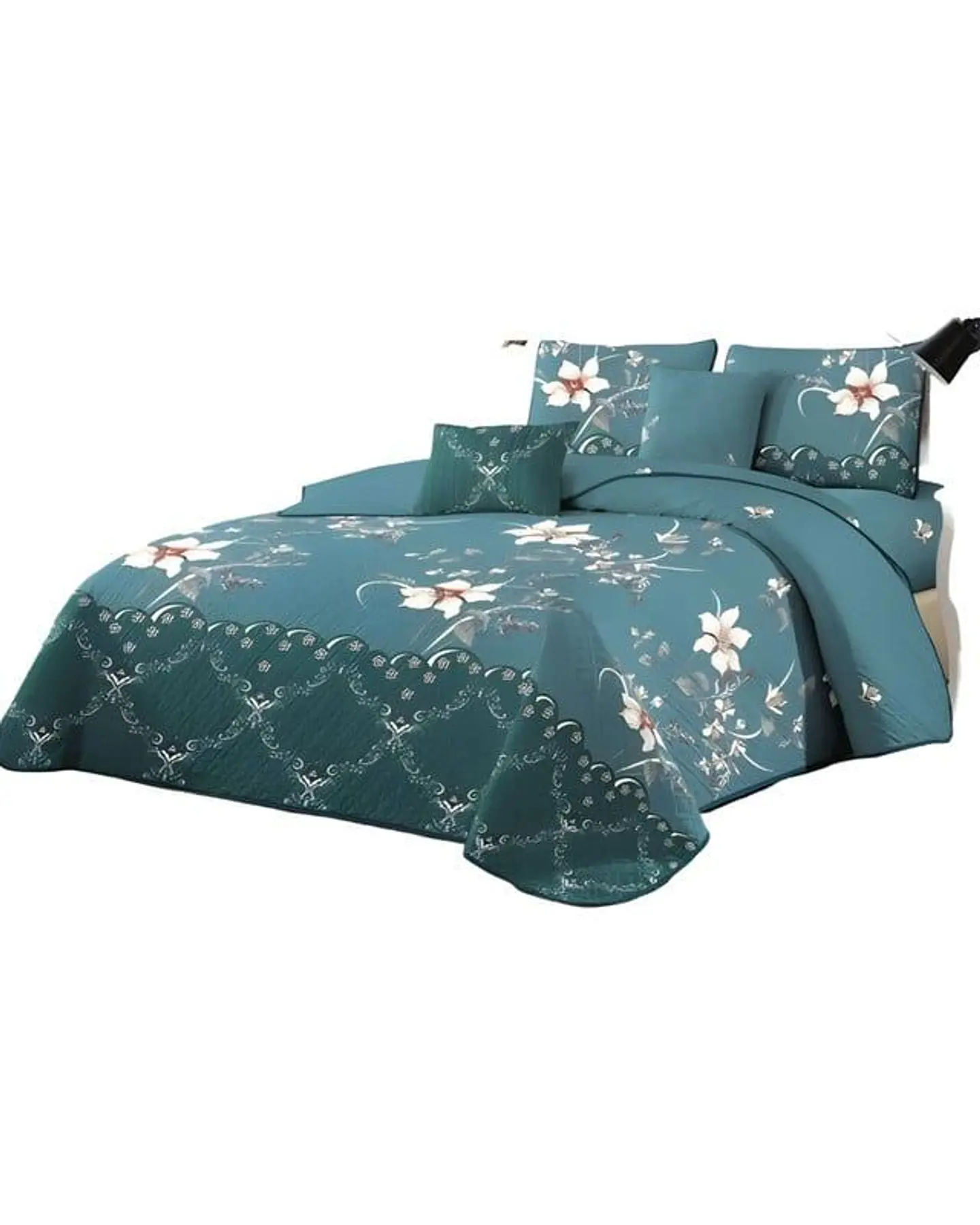 CUBRECAMA QUILT MAS JUEGO DE SABANAS PLAZA Y MEDIA 2