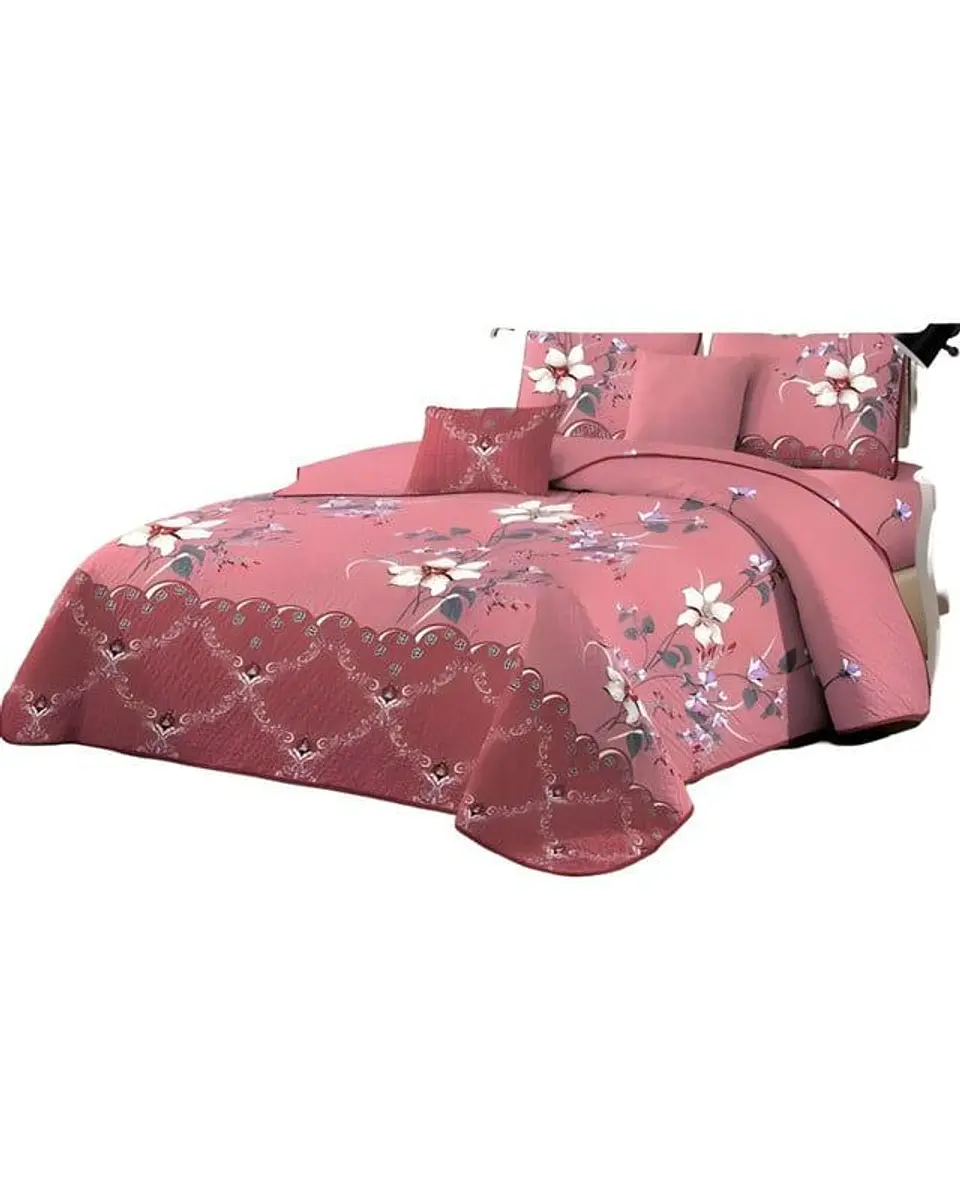 CUBRECAMA QUILT MAS JUEGO DE SABANAS PLAZA Y MEDIA 2