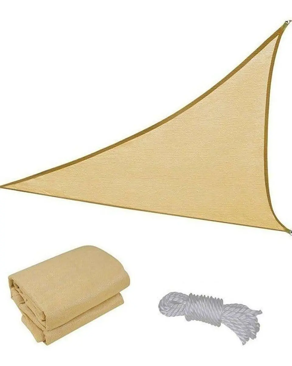 Lona Triangular Toldo Vela Malla Sombra Beige 5 x 5 x 5 2