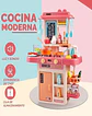 Juguete Set Cocina con Luz Sonido Rosado Infantil 63Cm - Miniatura 4