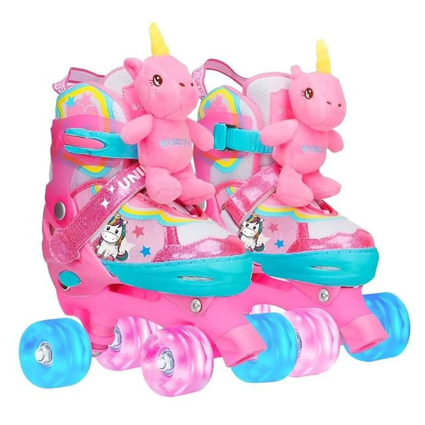SET PATIN 4 RUEDAS UNICKAWAII PELUCHE TALLA S 30-33 1