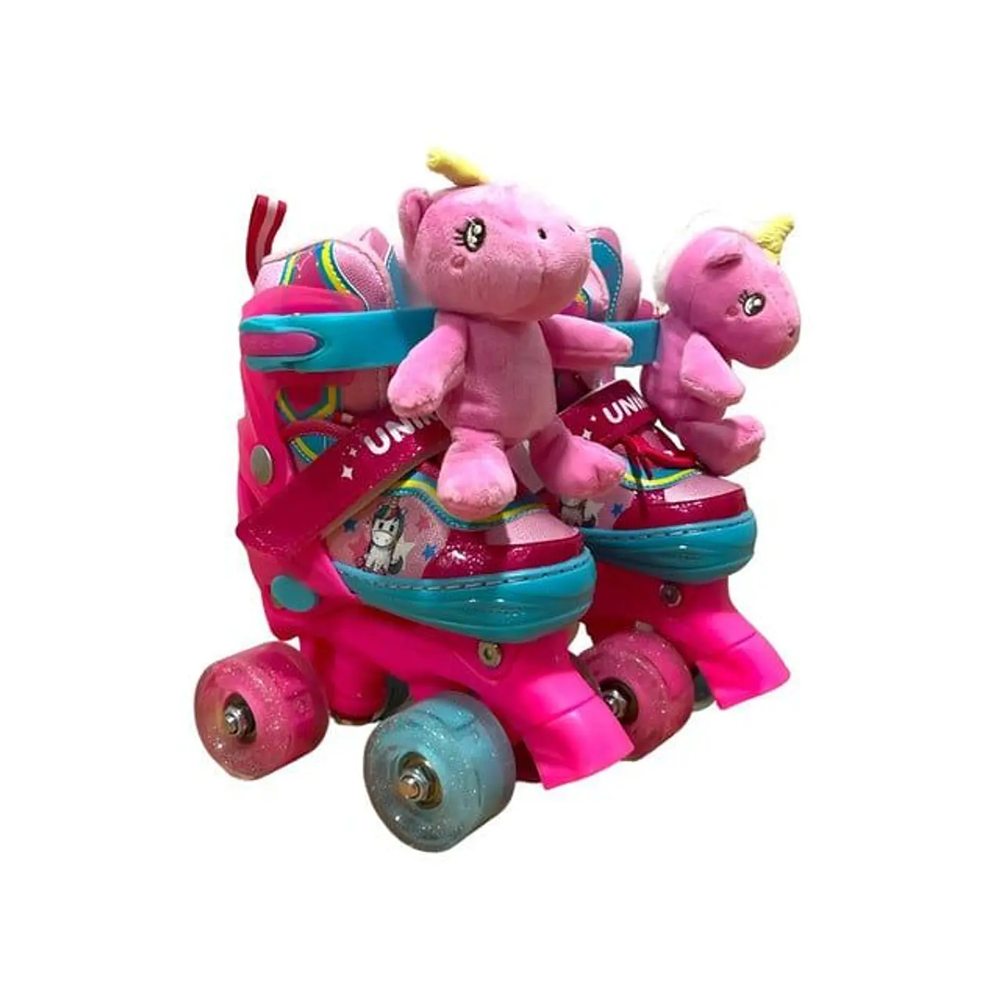 SET PATIN 4 RUEDAS UNICKAWAII PELUCHE TALLA S 30-33 2