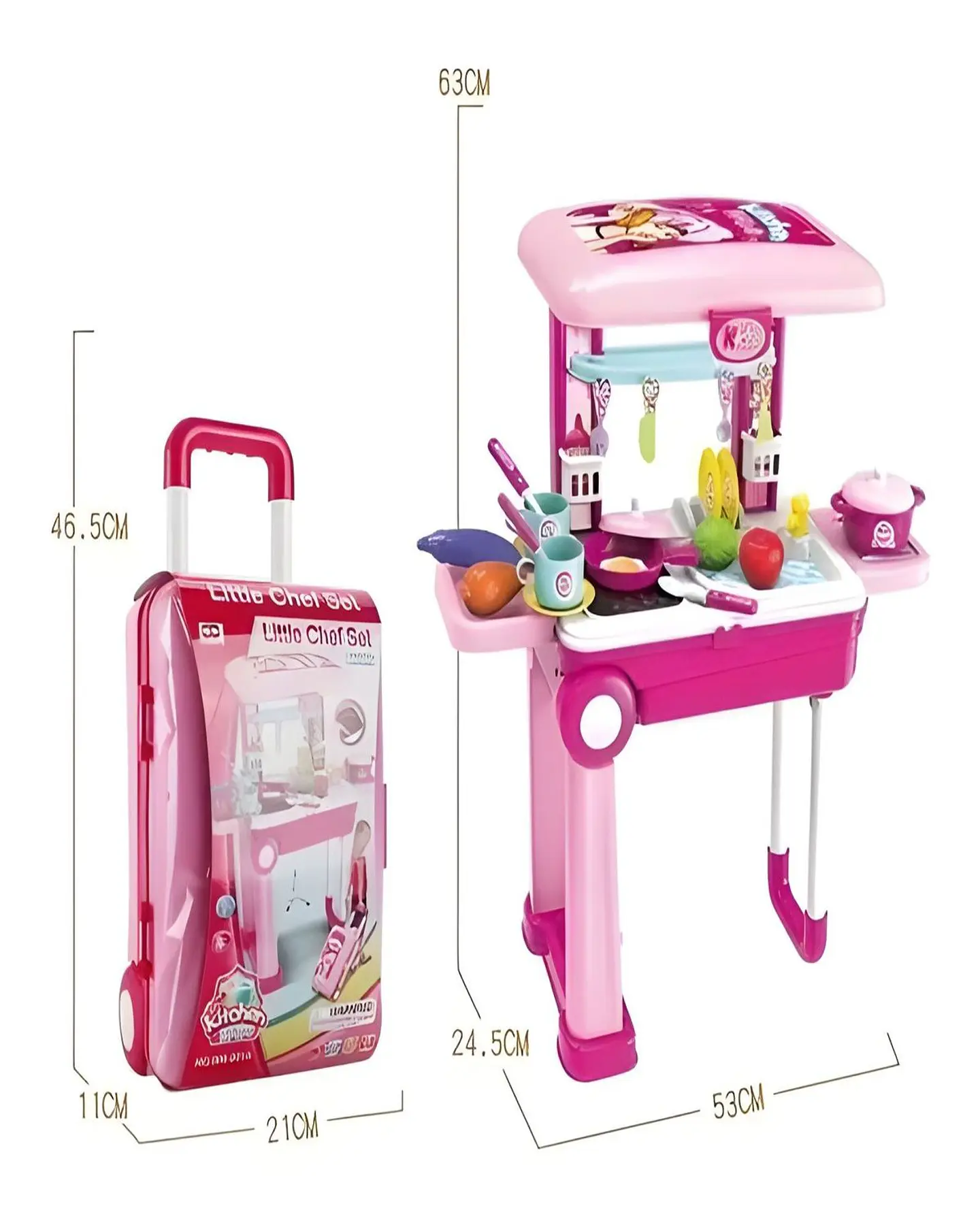 MALETA DE COCINA CON RUEDAS INFANTIL NIÑA 3