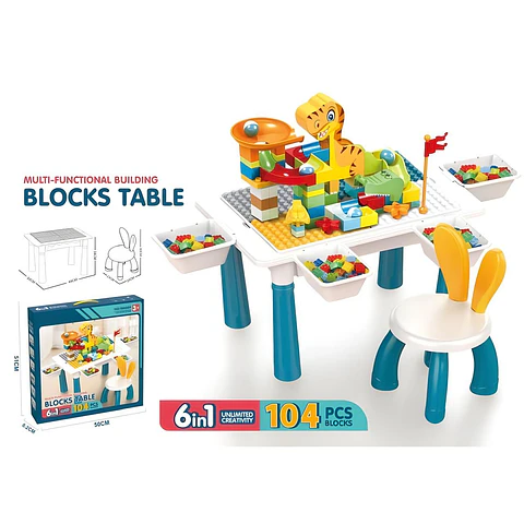 Mesa Para Legos Incluye Mesa 1 Silla Y Legos 104 Pz Blocks