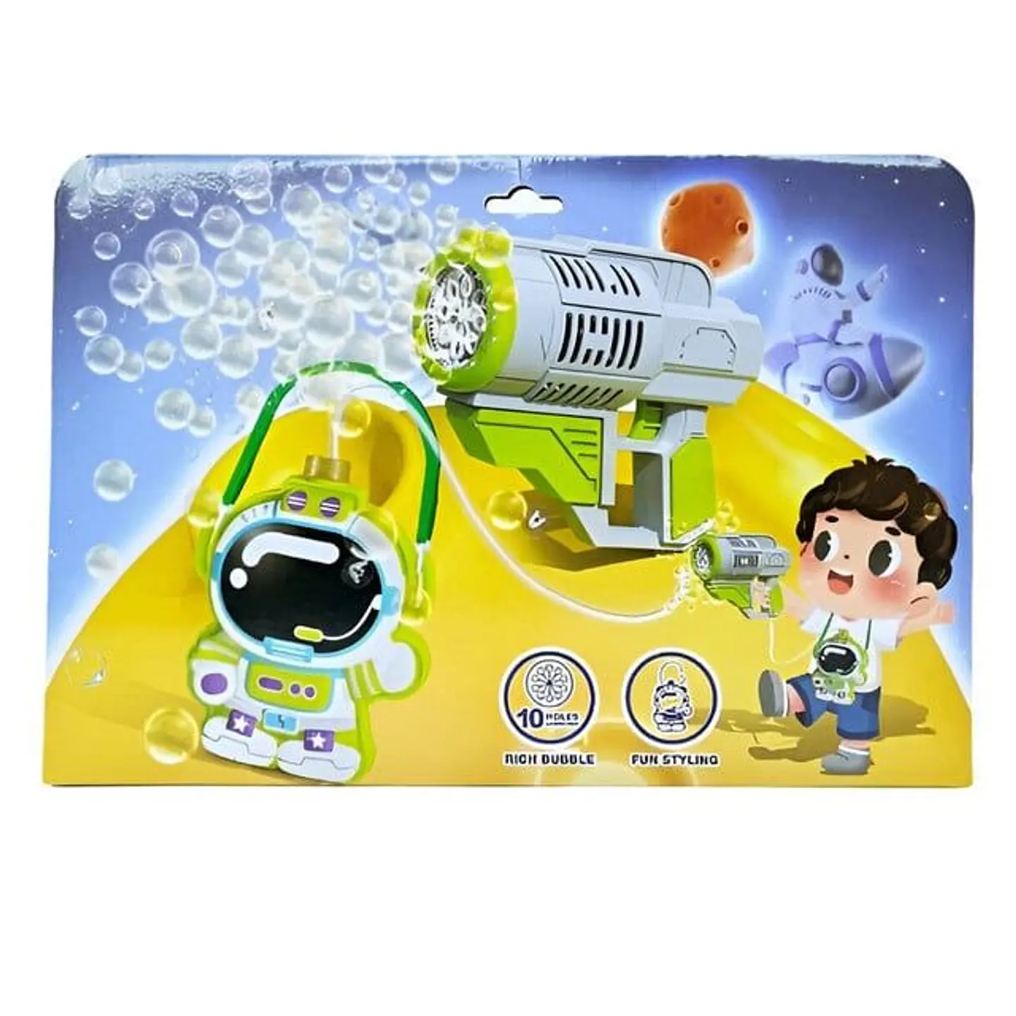 Juguete lanza Burbujas Con Mochila Diseño Astronauta 3