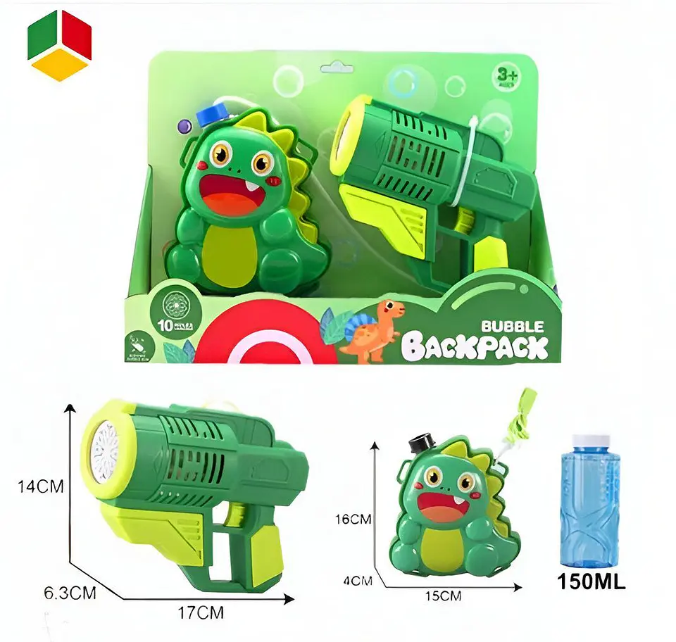 Juguete lanza Burbujas Con Mochila Diseño Dinosaurio 2