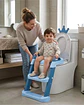 Adaptador Asiento Baño Infantil Con Escalera Corona Azul - Miniatura 2
