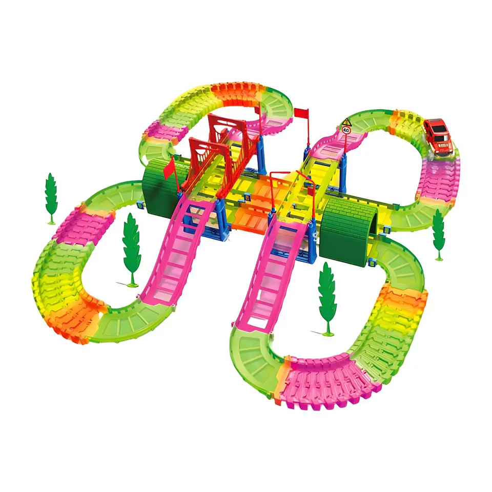 Pista riel de Carrera luminoso grande 135pc 3