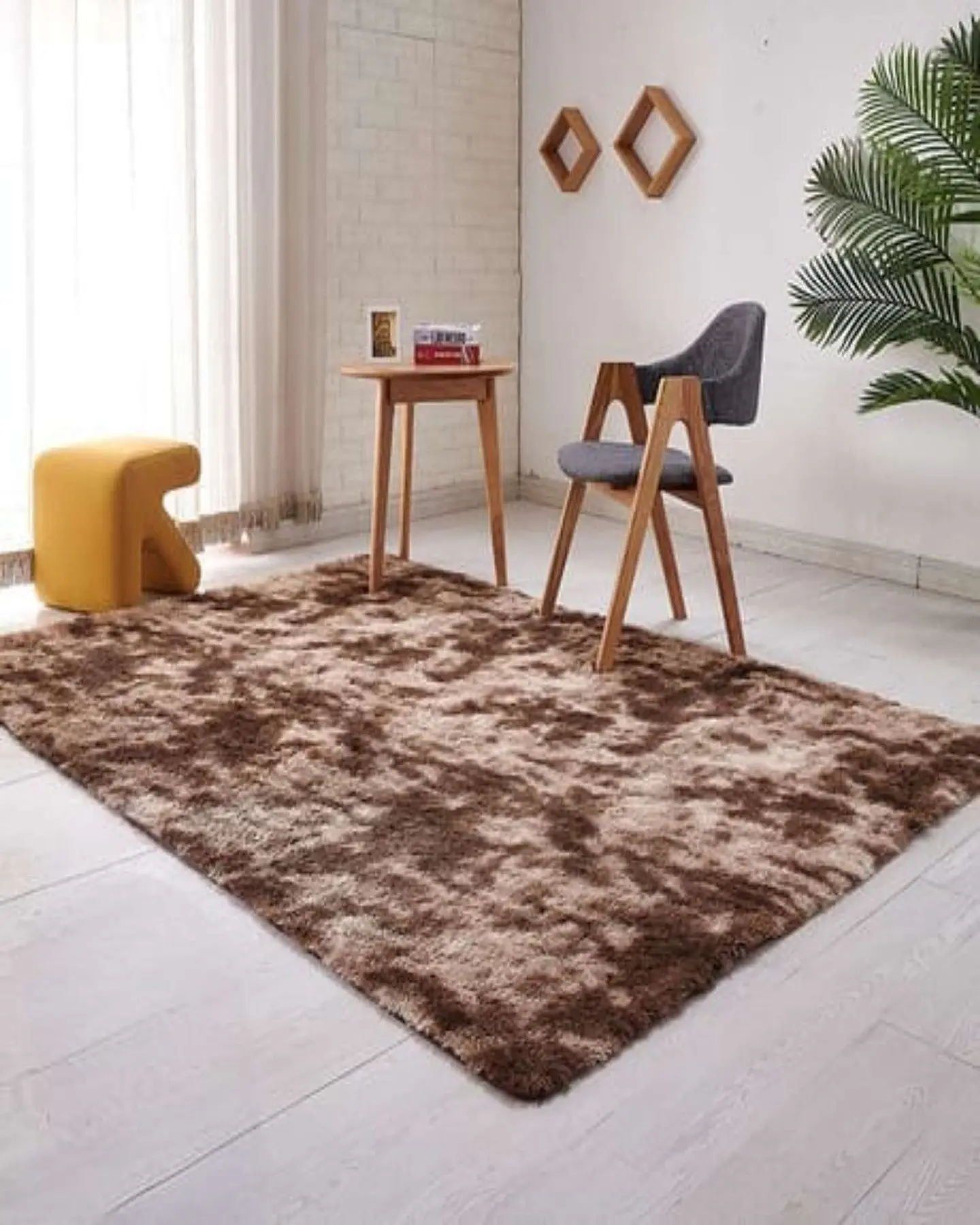 ALFOMBRA PELUDA 150X200 MARRON 1