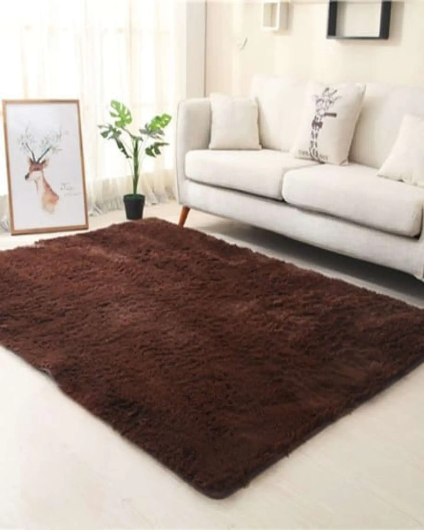 ALFOMBRA PELUDA 180X200 MARRON 1