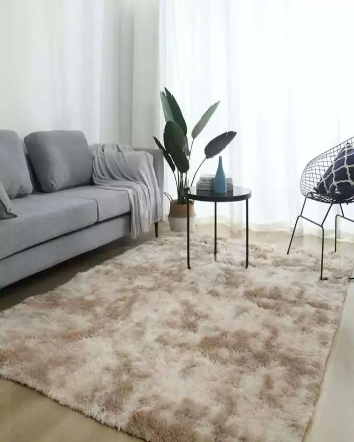 ALFOMBRA PELUDA 180X200 BEIGE 1