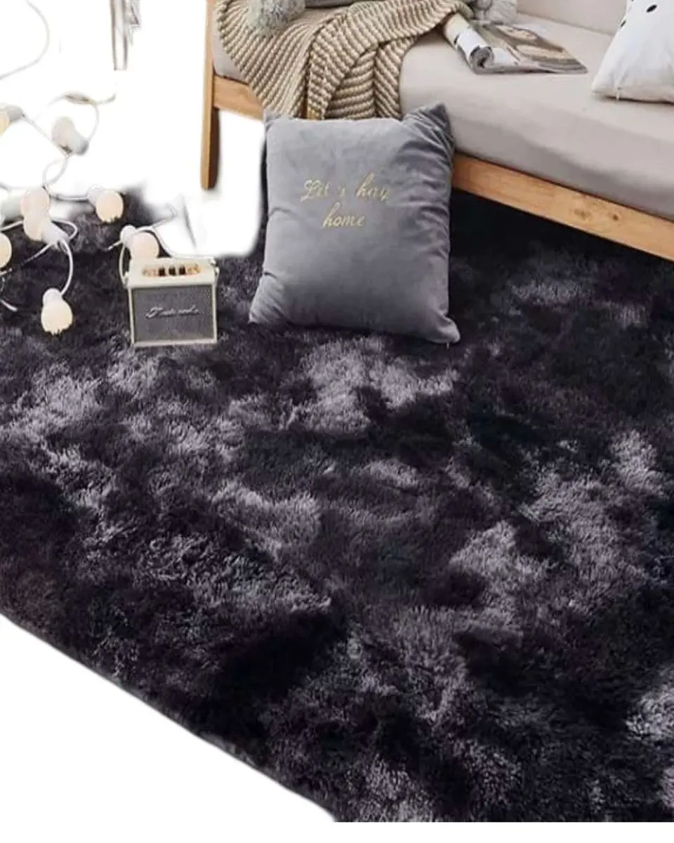 ALFOMBRA PELUDA 180X200 NEGRO 2
