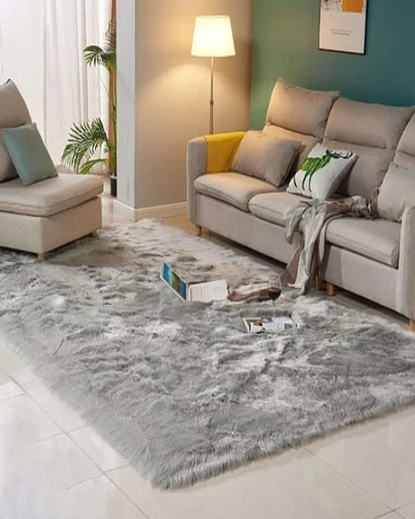 ALFOMBRA PELUDA 180X200 GRIS 1