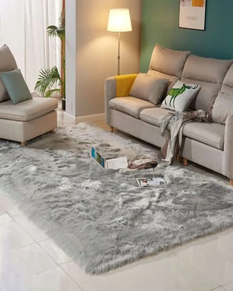 ALFOMBRA PELUDA 180X200 GRIS 1
