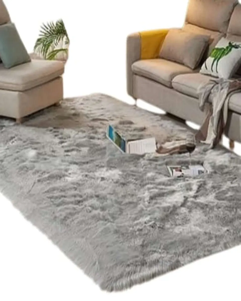 ALFOMBRA PELUDA 180X200 GRIS 2