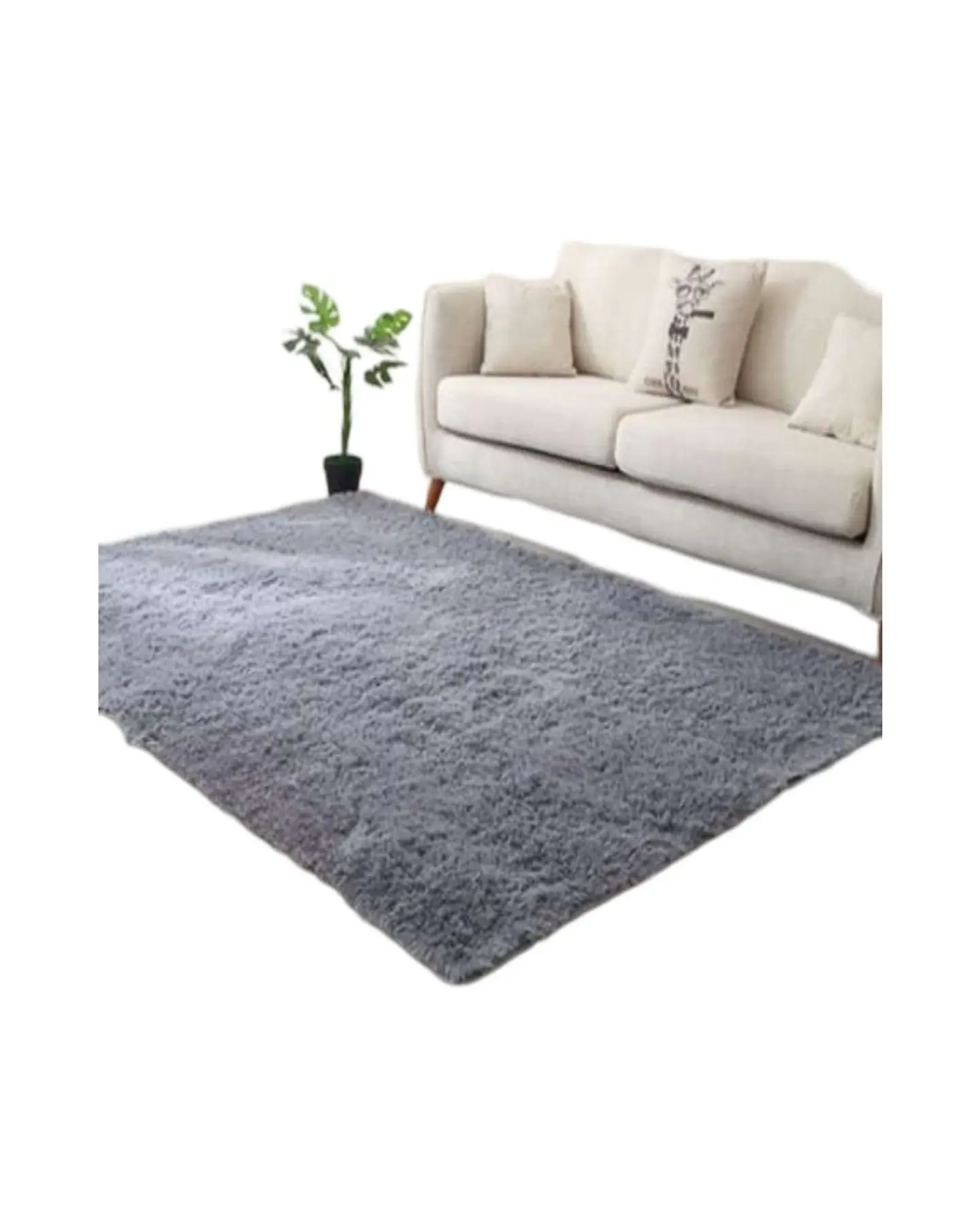 ALFOMBRA PELUDA 180X200 GRIS 2