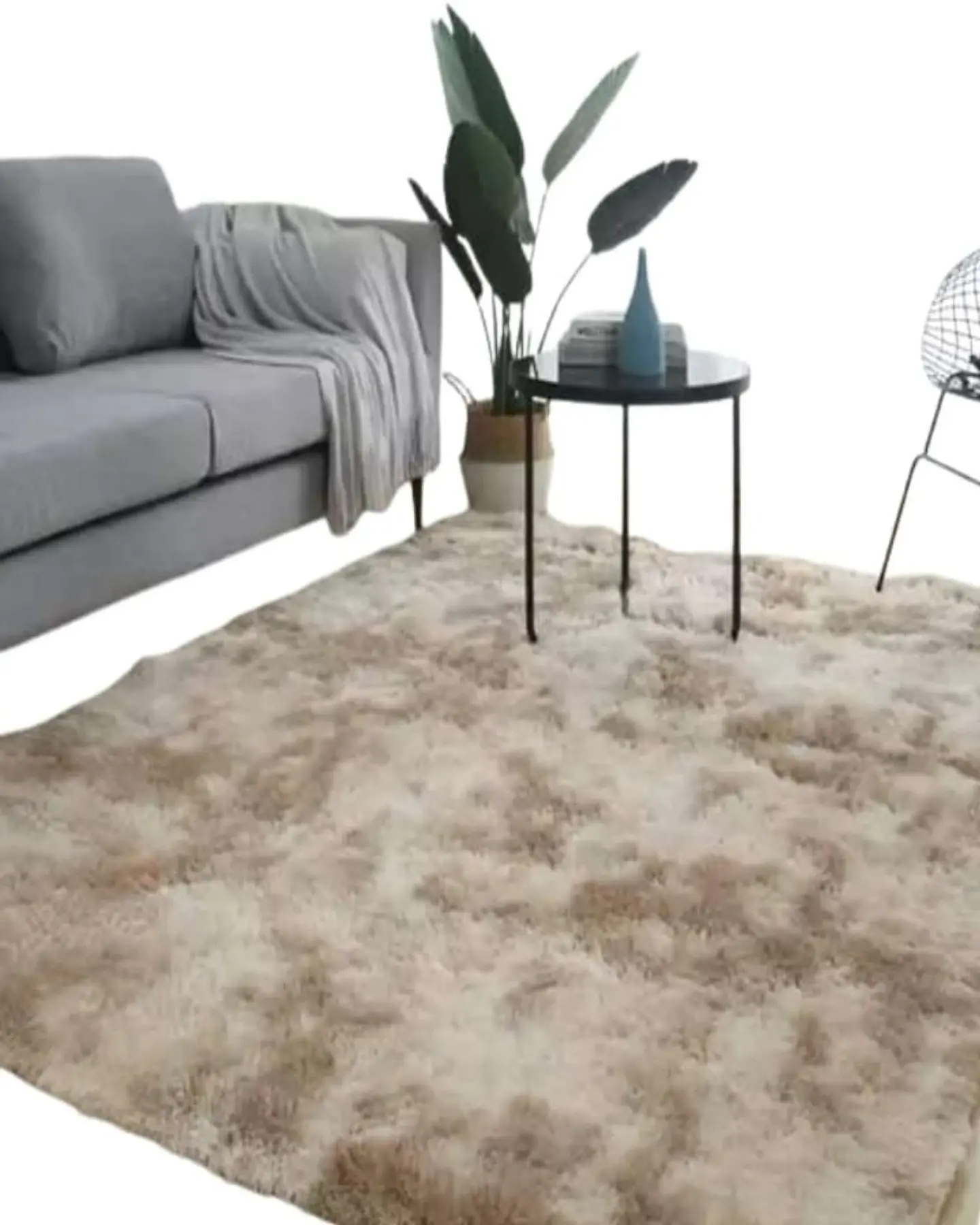 ALFOMBRA PELUDA 240X200 BEIGE 2