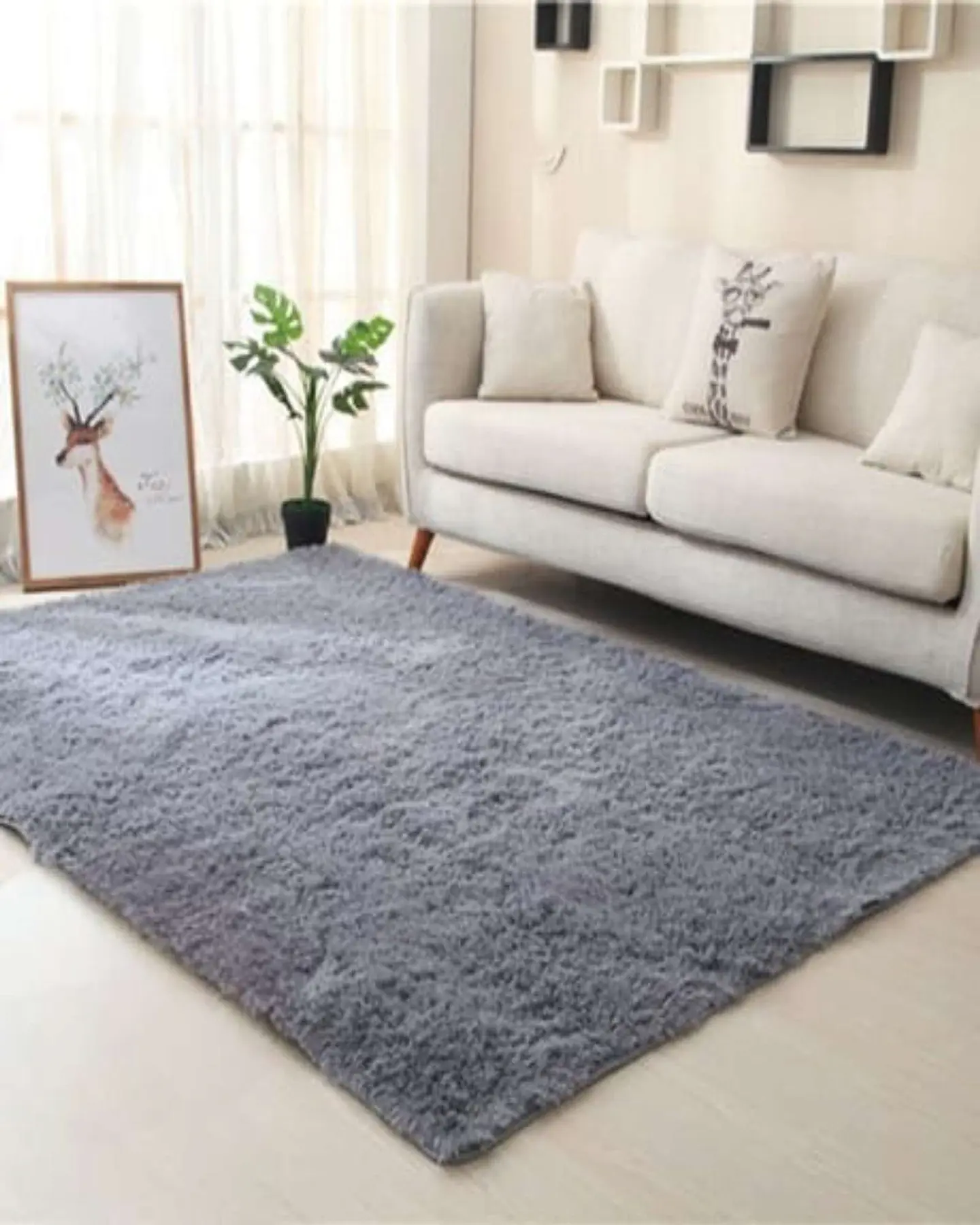 ALFOMBRA PELUDA 240X200 GRIS 1