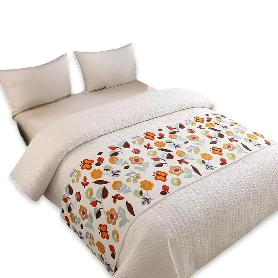 PIECERA DE CAMA BORDADA DECORATIVA 60X200 CM 3