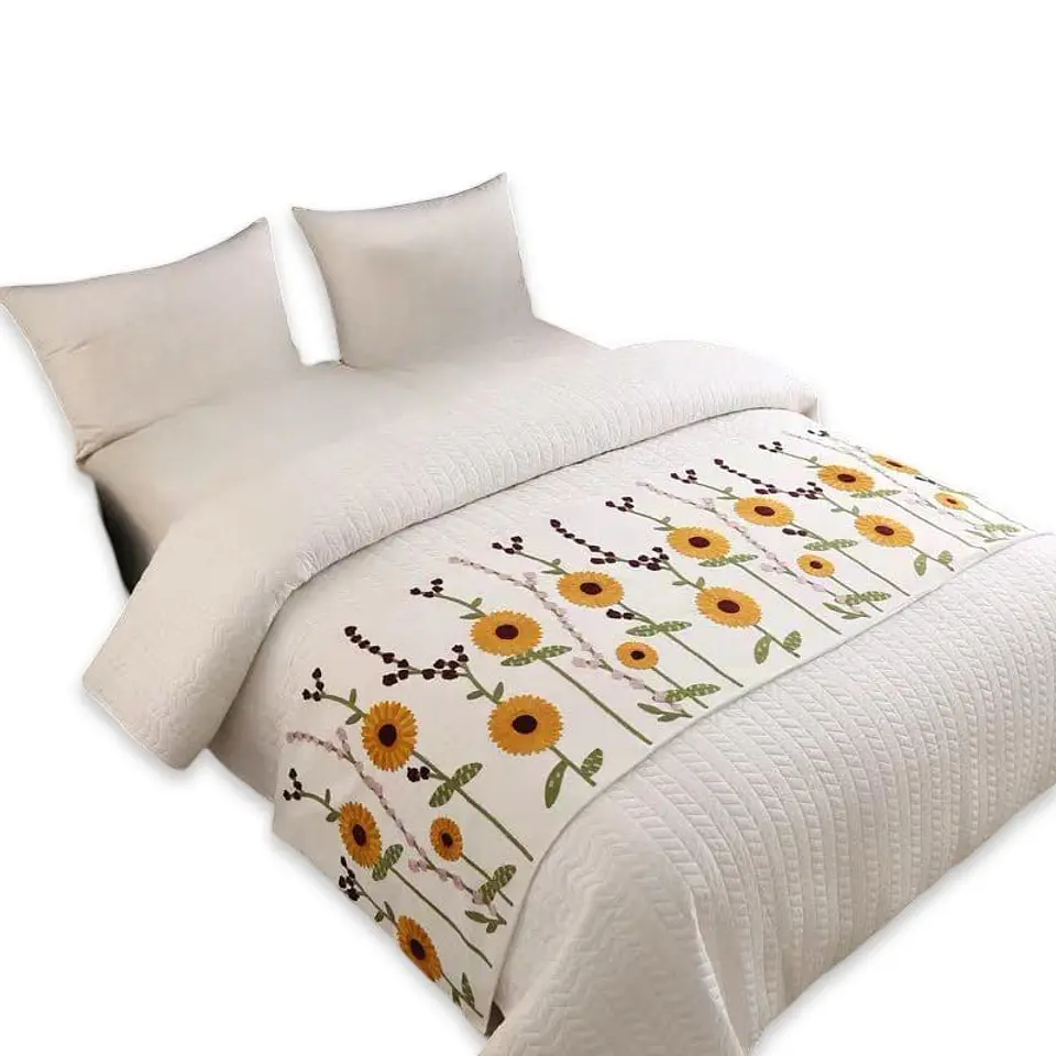 PIECERA DE CAMA BORDADA DECORATIVA 60X200 CM 3