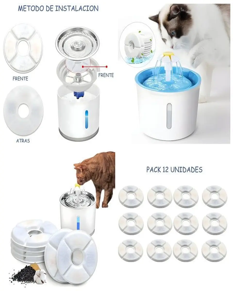 Filtros Bebedero Fuente De Agua Eléctrico mascota 3