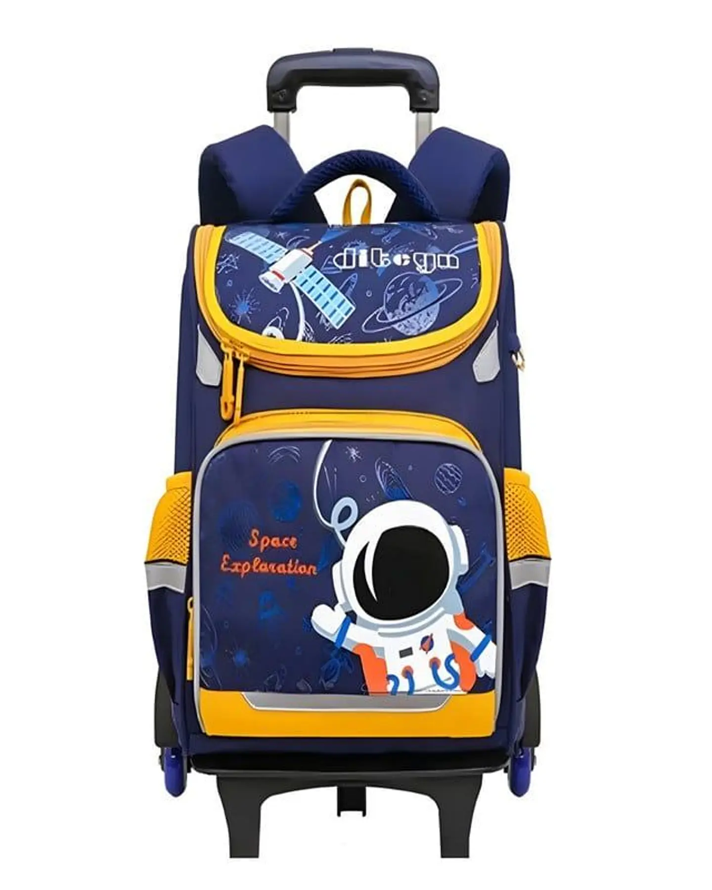 Mochila Escolar con Ruedas para Niños Bolso AZUL CON AMARILLO 1
