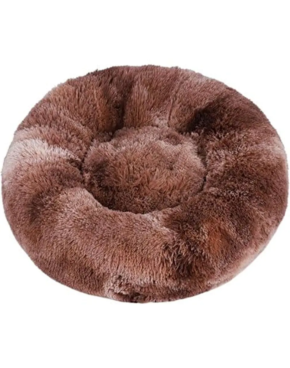 Cama cojin de chiporro redondo para mascotas  60cm CAFÉ 1