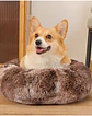 Cama cojin de chiporro redondo para mascotas  60cm CAFÉ - Miniatura 3
