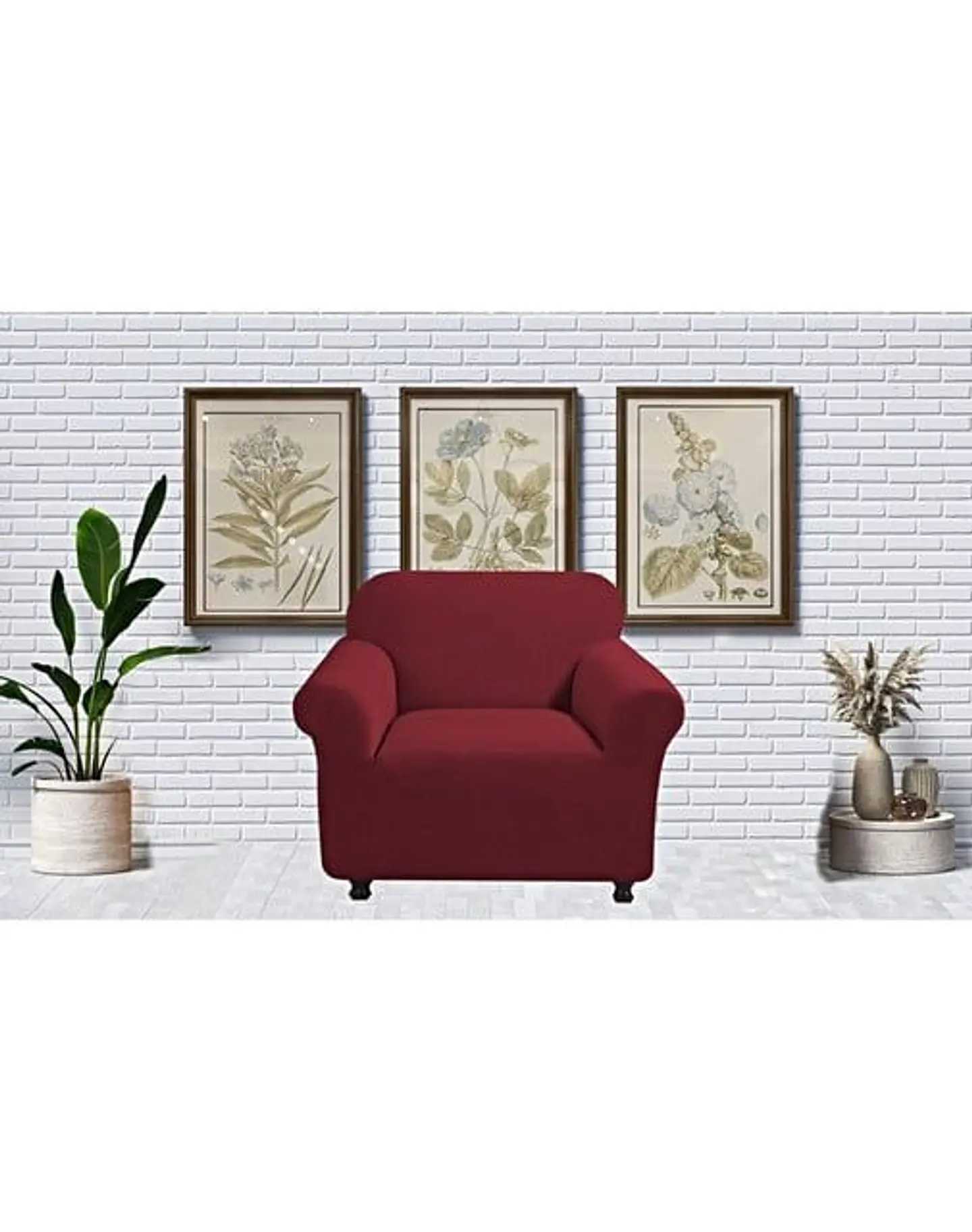 FUNDA PARA SOFA CUADRILLE DE 1 CUERPO BURDEO 3