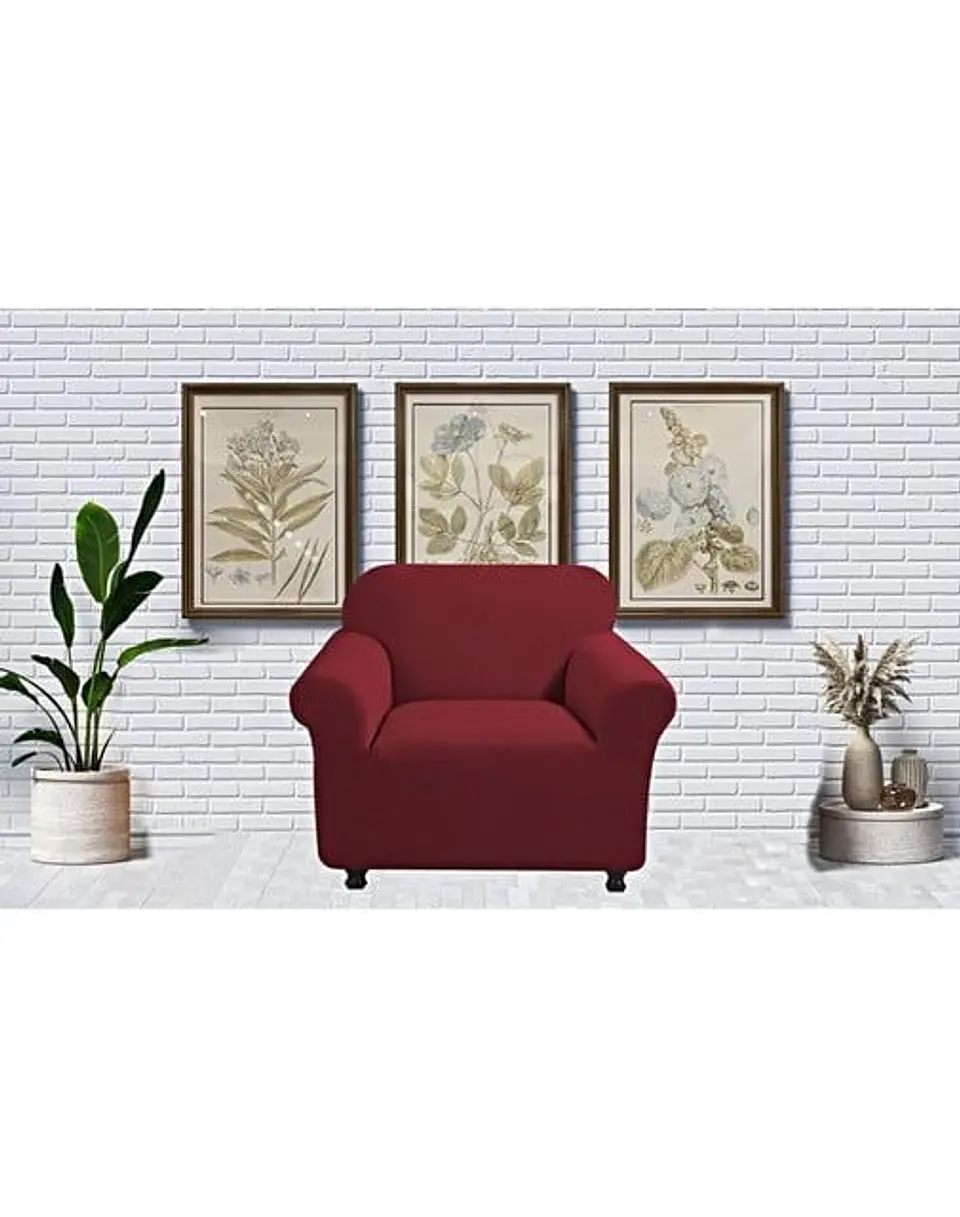 FUNDA PARA SOFA CUADRILLE DE 1 CUERPO BURDEO 3